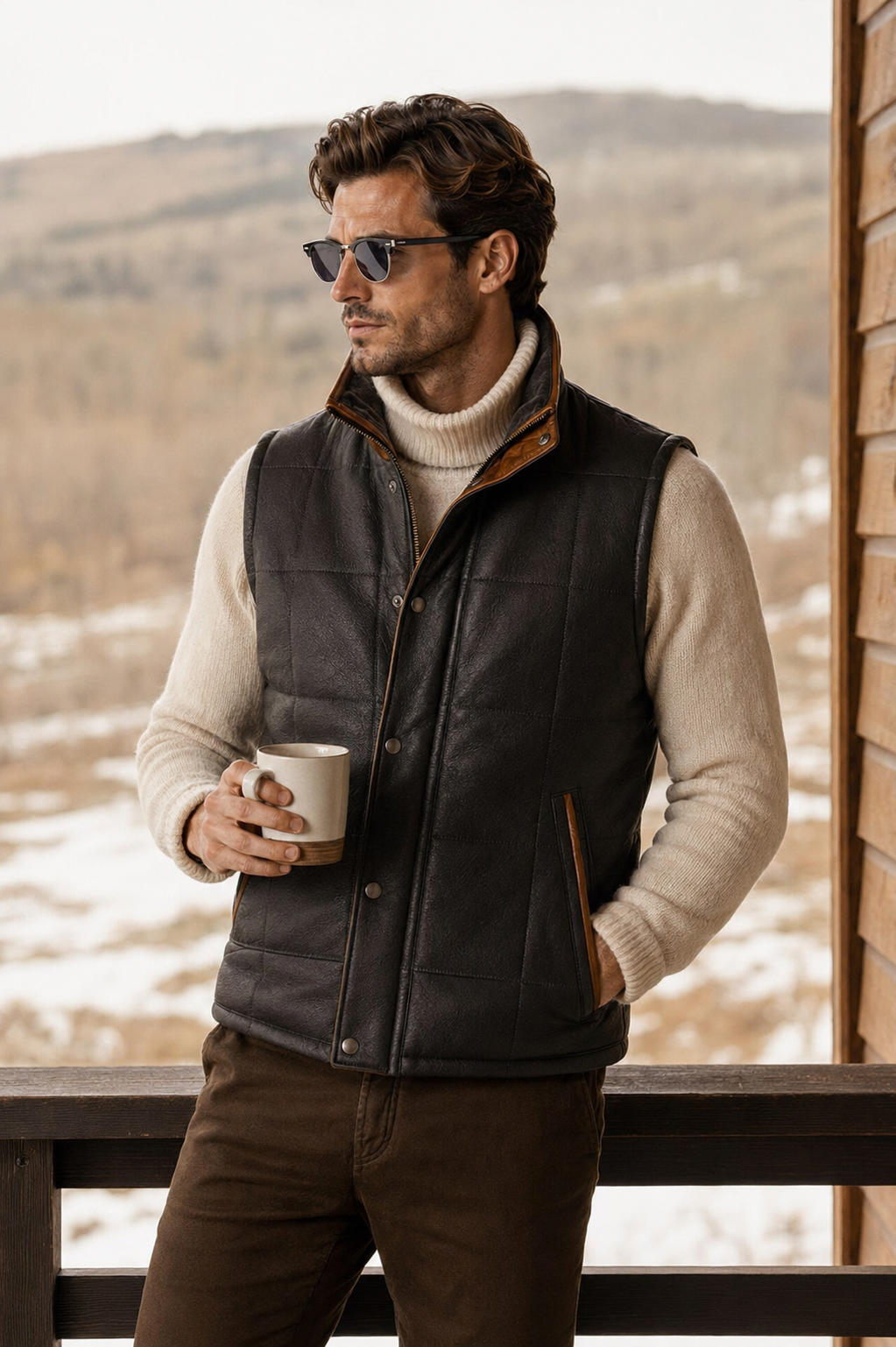 Waylon Shearling Gilet - Western Black