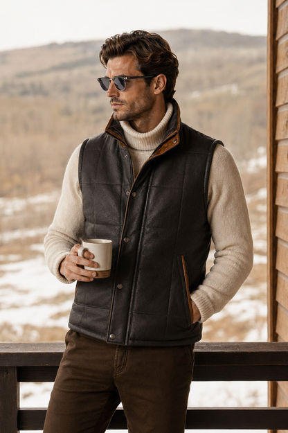 Waylon Shearling Gilet - Western Black