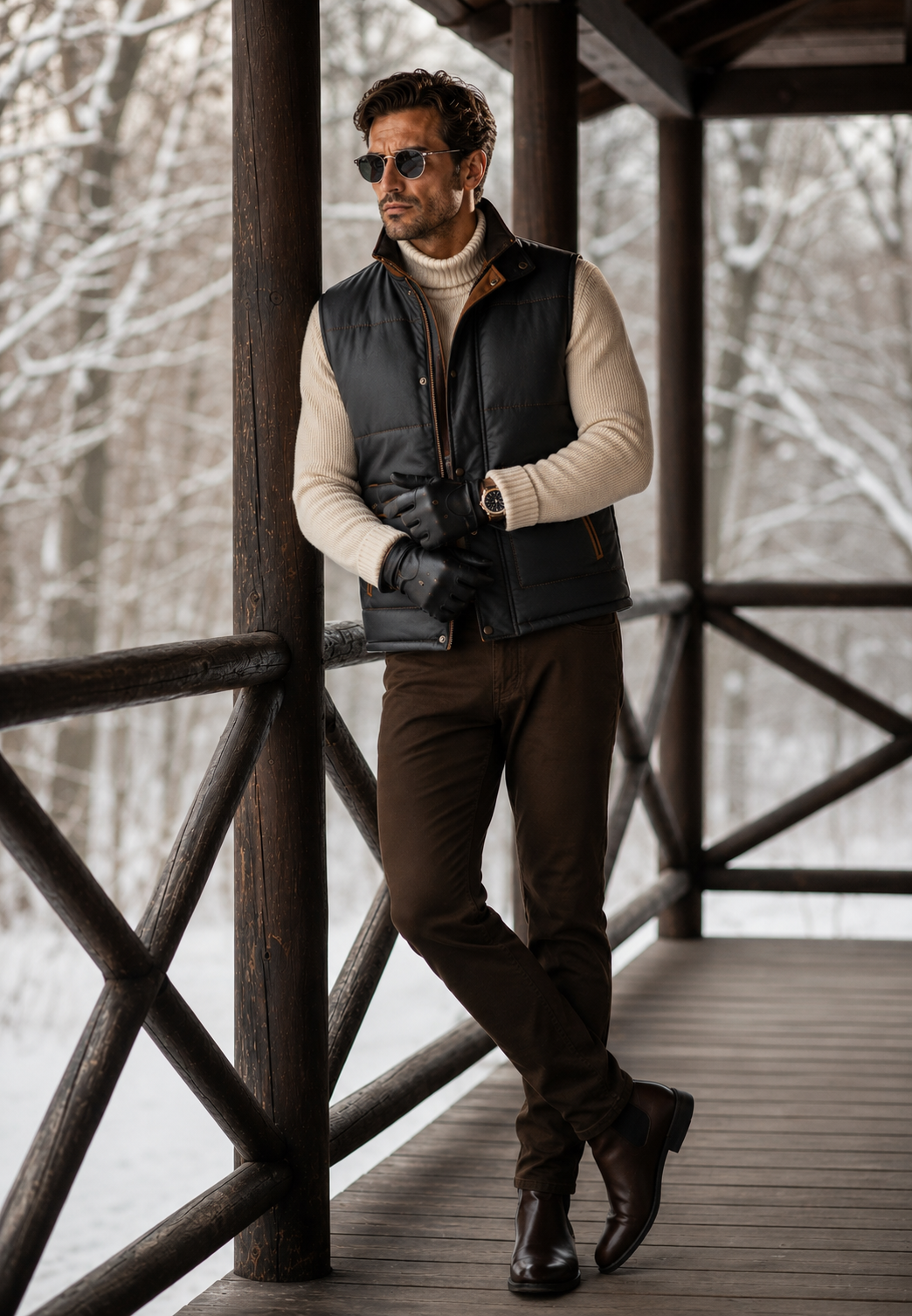Waylon Shearling Gilet - Western Black