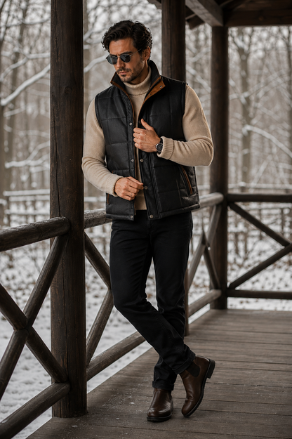 Waylon Shearling Gilet - Western Black