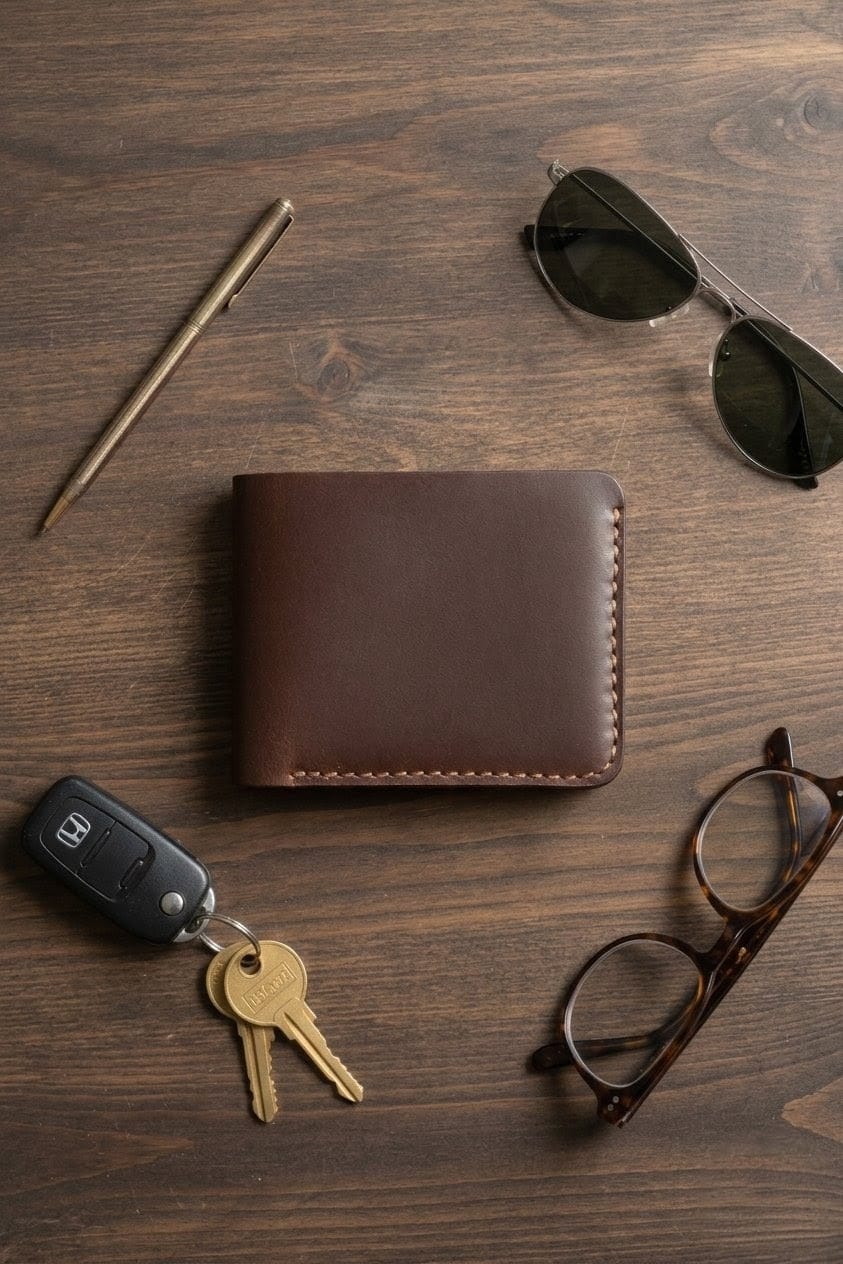 Classic Bifold Leather Wallet -Chocolate Brown