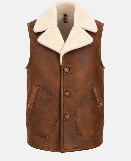 Wyatt Shearling Gilet - New Brown