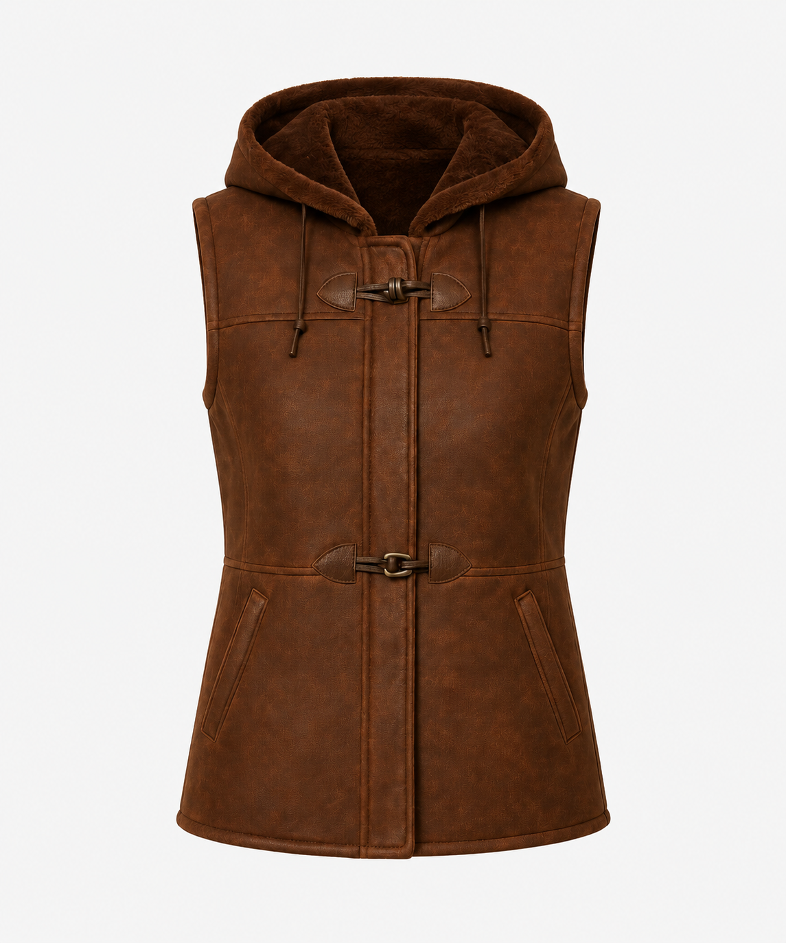 Zoey Shearling Gilet - Chestnut Brown - Zoey4