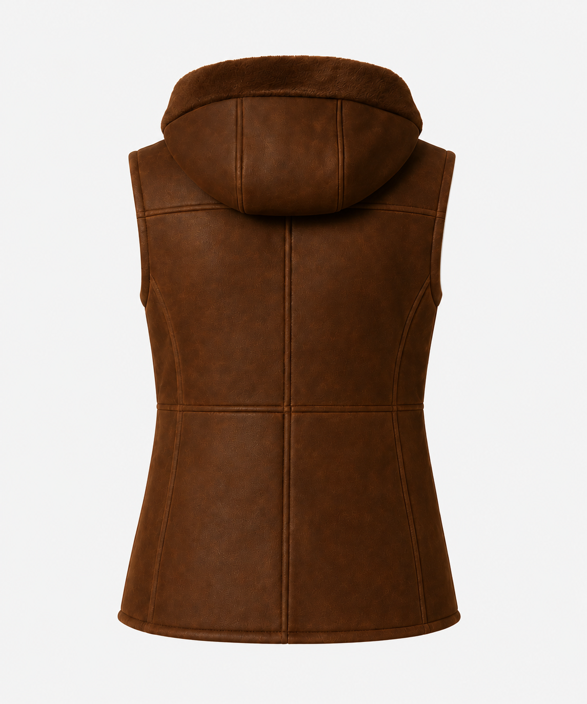 Zoey Shearling Gilet - Chestnut Brown - Zoey5