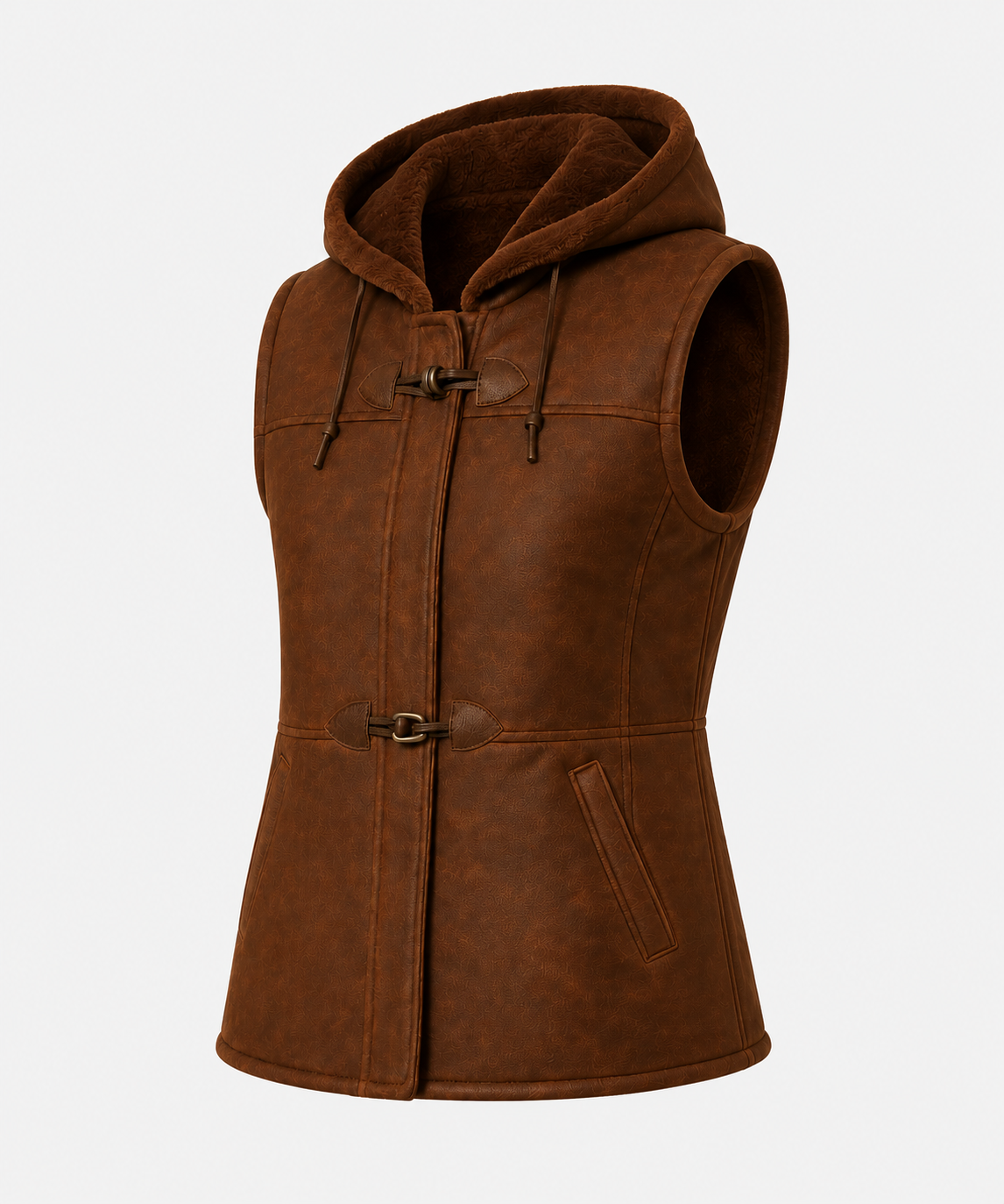 Zoey Shearling Gilet - Chestnut Brown - Zoey6